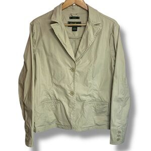 Eddie Bauer Women's Stretch Khakhi Jacket‎ Blazer Size Large Button-Up Unlined